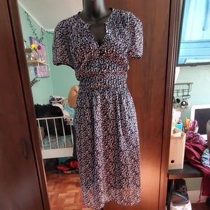 Floral Dress blue and white